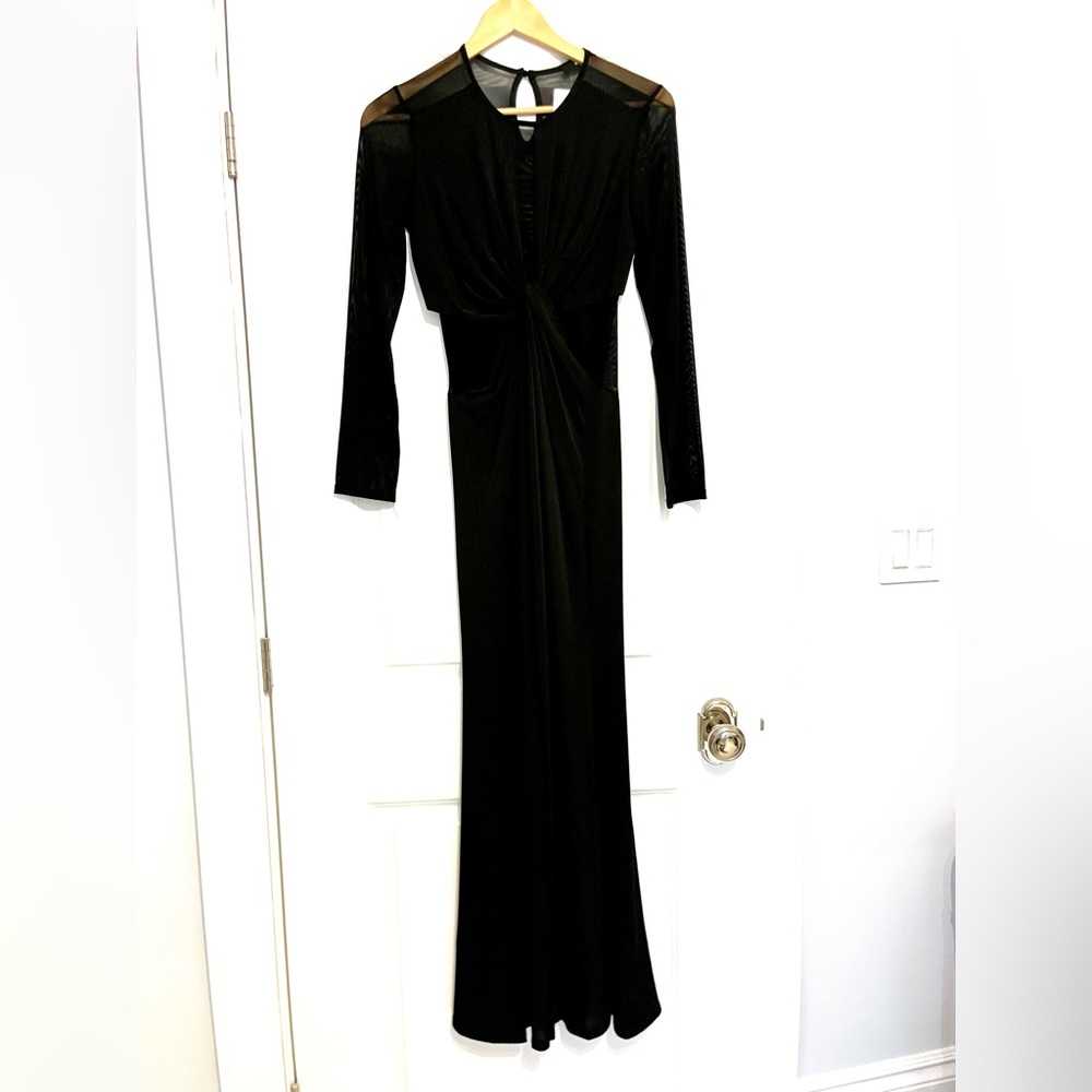 Brand new TFNC floor length gown with sheer panels - size s